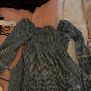 Charming Green Gingham Dress